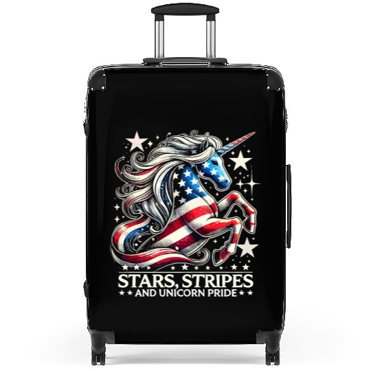 Star-Spangled Unicorn with American Pride and Suitcases