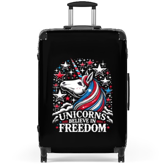 Star-Spangled Unicorn with American Pride and Suitcases