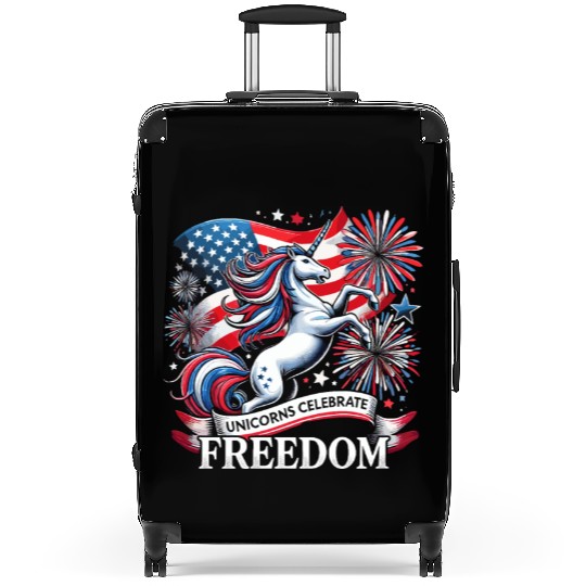 Star-Spangled Unicorn with American Pride and Suitcases