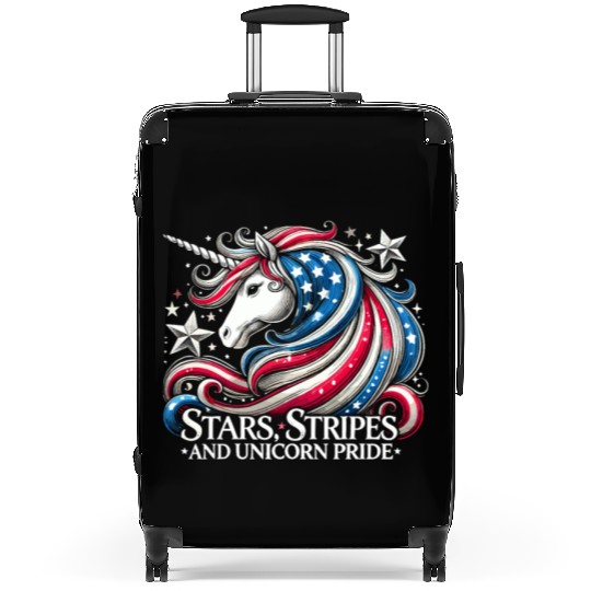 Star-Spangled Unicorn with American Pride and Suitcases