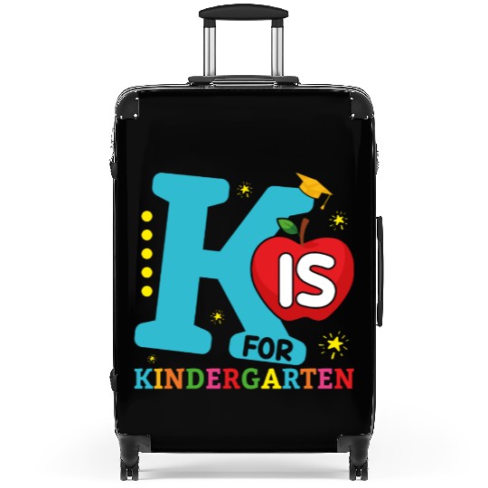 K is for kindergarten funny teacher, kids gift Suitcases