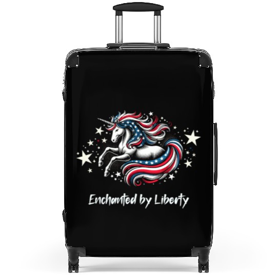 Star-Spangled Unicorn with American Pride and Suitcases