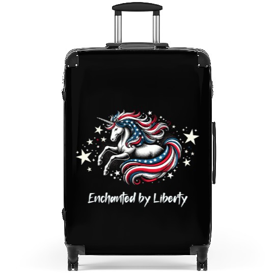 Star-Spangled Unicorn with American Pride and Suitcases