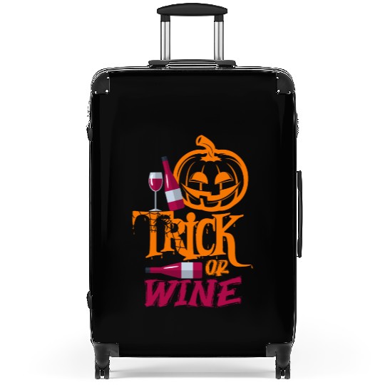 Funny Halloween Trick Or Wine Suitcases