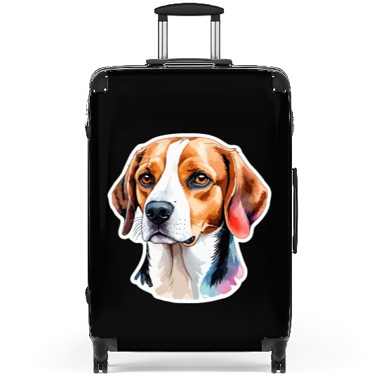 Beagle Watercolor Suitcases