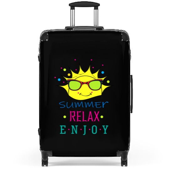 Summer: Relax: Enjoy - Sun Face Funny Suitcases
