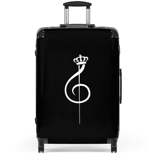 Crown Music Clef Note King Queen Prince Princess Suitcases