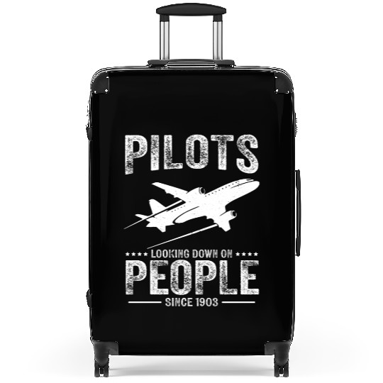 Pilots Looking Down On People Funny Aviation Airpl Suitcases