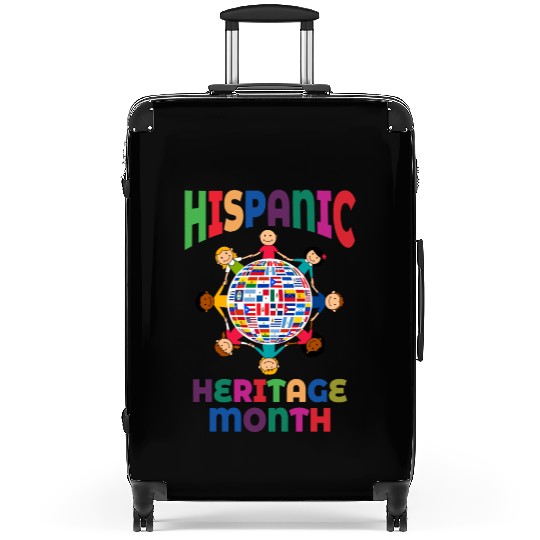 Hispanic Heritage Month Kids Countries Flags World Suitcases