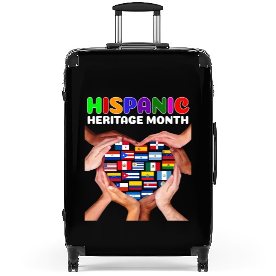 Hispanic Heritage Month All Countries Heart Hands Suitcases