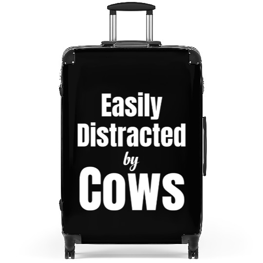 Easily Distracted By Cows Cattle Farmer Hereford Suitcases