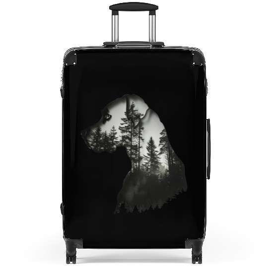 Great Dane Face Forest Trees Gentlle Giiant Dog Face Suitcases