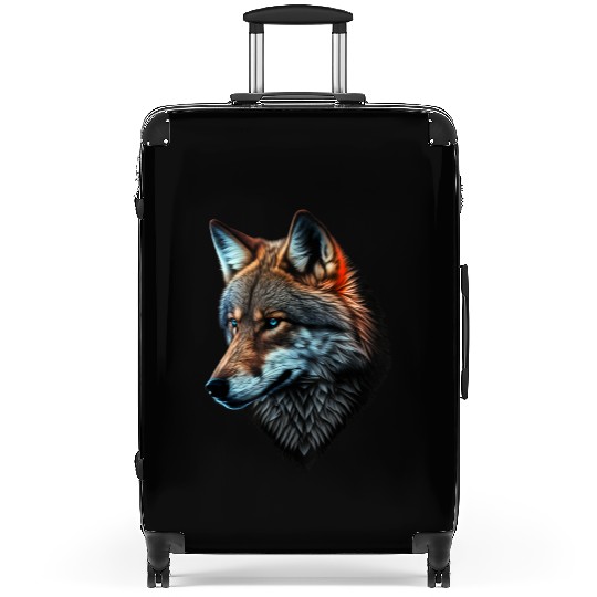 Wolf Portrait Animal Print Suitcases