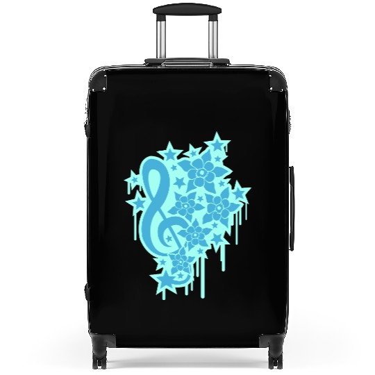 Music Clef Note Stars Graffiti Spray Flowers Sound Suitcases