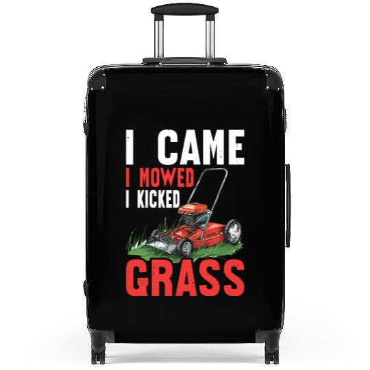 I Came I Mowed I Kicked Grass Suitcases