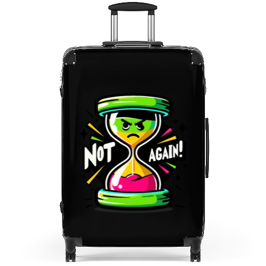 Angry Hourglass Not Again Lime Green Trendy Colors Suitcases