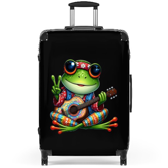 Cute Guitar Frog Suitcases