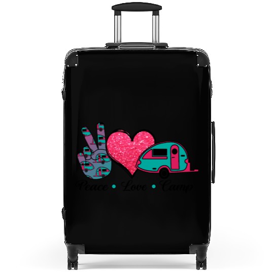 Peace Love Camp Camping Lover Adventure Suitcases