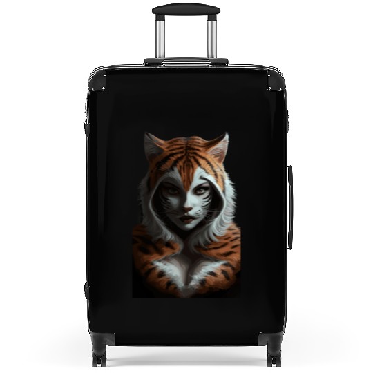 Fierce Jungle Tiger Spirit Fantasy Artwork Suitcases