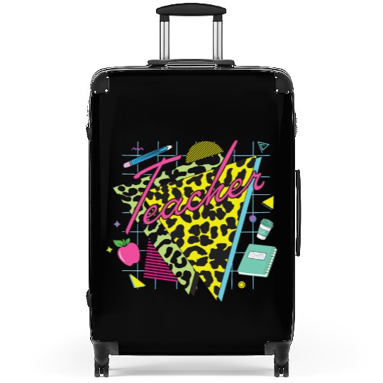 Funny Retro 80s 90s Teacher Back to School Suitcases