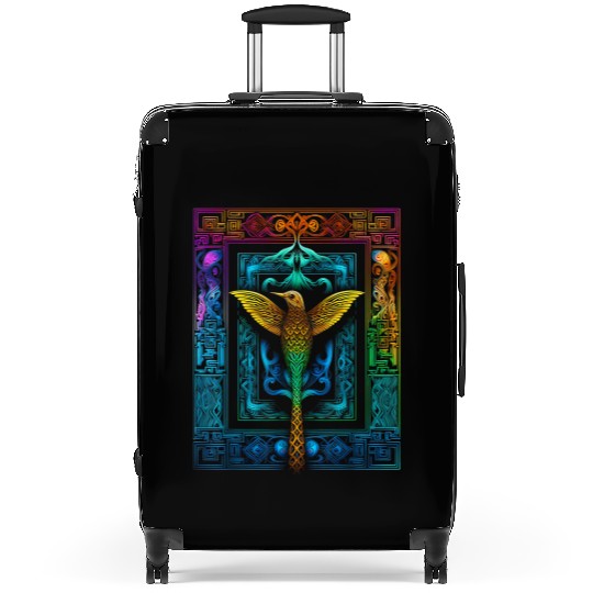 Hummingbird Colorful Mandala Animal Suitcases