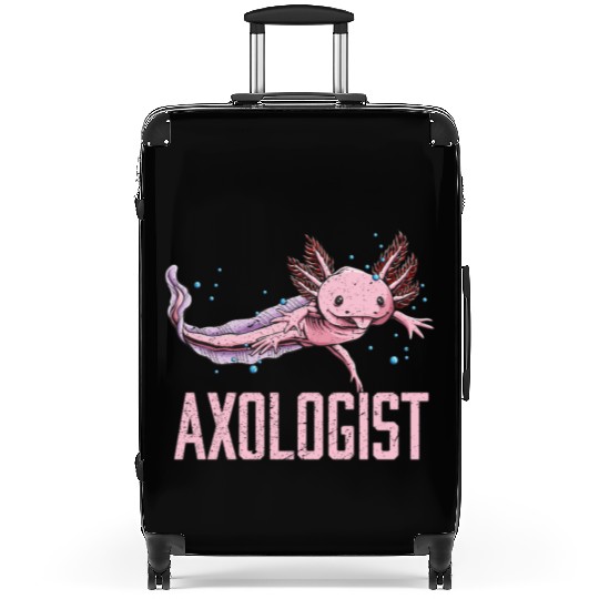 Axologist Animal Meme Axolotl Animal Pun Salamande Suitcases