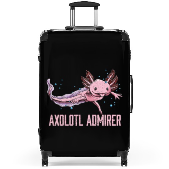 Axolotl Admirer Animal Meme Salamander Animal Pun Suitcases