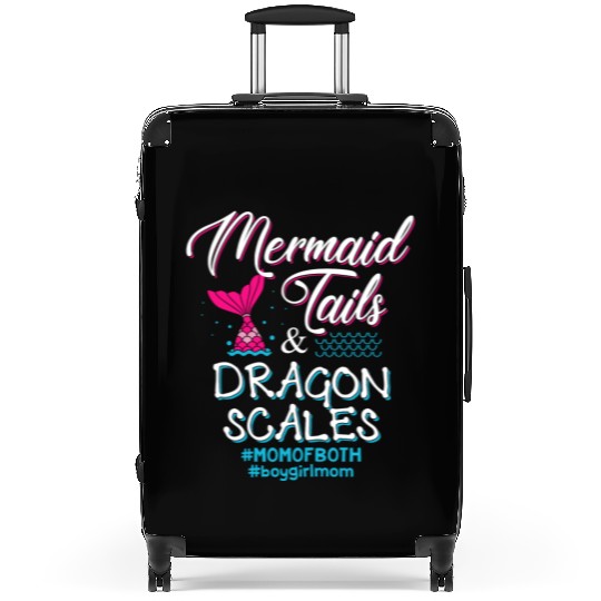 Womens Mermaid Tails and Dragon Scales Mom of Both Suitcases