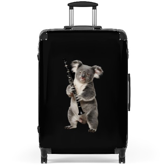 Koala Playing Clarinet Realistic Suitcases