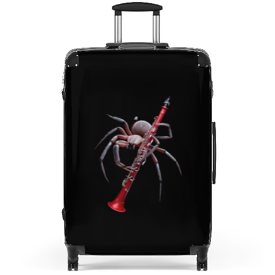 Spider Playing Clarinet Realistic Suitcases