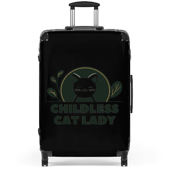childless cat lady Suitcases
