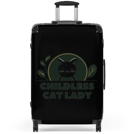 childless cat lady Suitcases