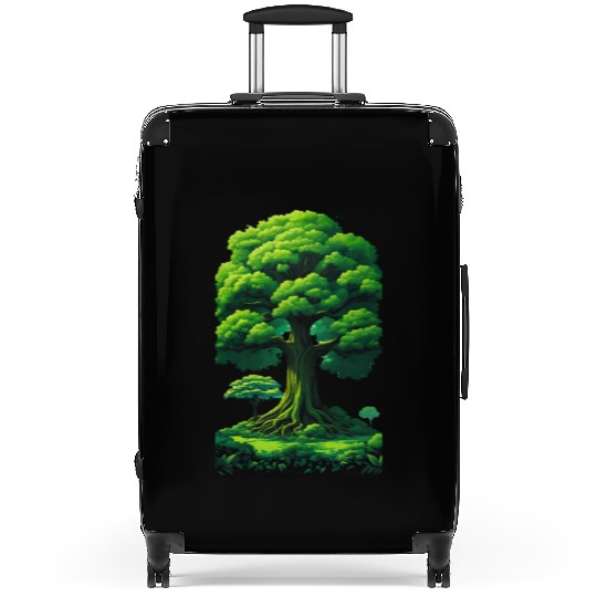 Enchanted Forest Motif - Whimsical Nature-Inspired Suitcases