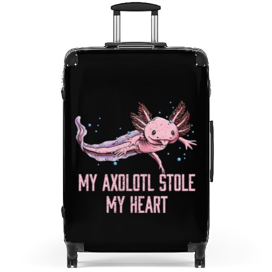 My Axolotl Stole My Heart Animal Lover Salamander Suitcases