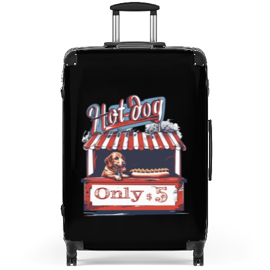 Dachshund Dog in a Hot-Dog Stand Wiener Suitcases