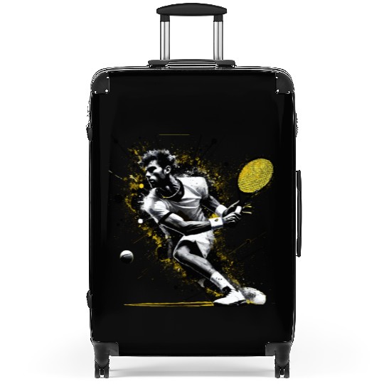 Energetic Tennis Player Art Design Suitcases