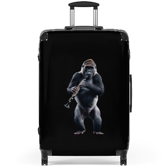 Gorilla Playing Clarinet Realistic Suitcases