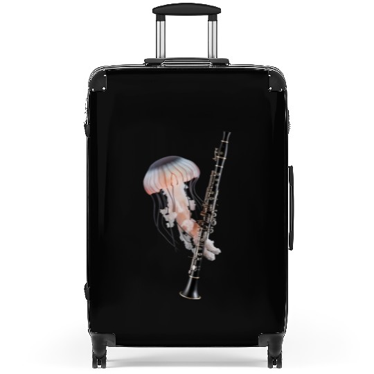 Jellyfish Playing Clarinet Realistic Suitcases
