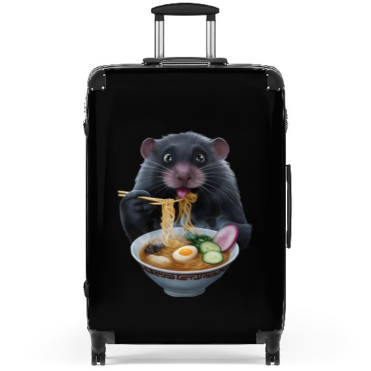 Mole Eating Ramen Realistic Suitcases