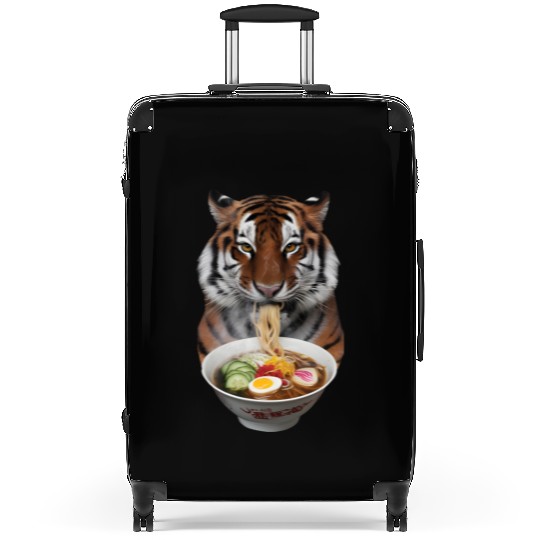Tiger Eating Ramen Realistic Suitcases