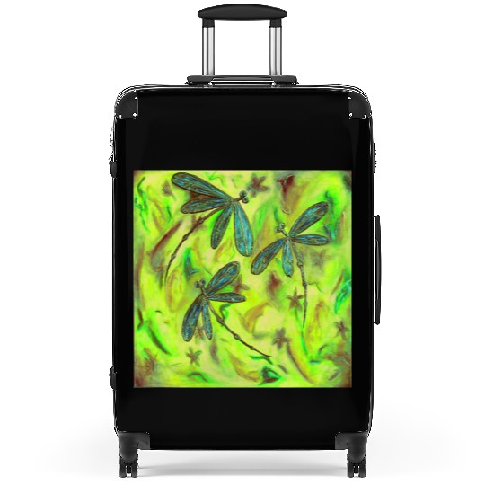 Dragonfly Flit Gorgeous Green Suitcases