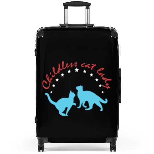 Vintage And Retro Funny Childless Cat Lady Suitcases