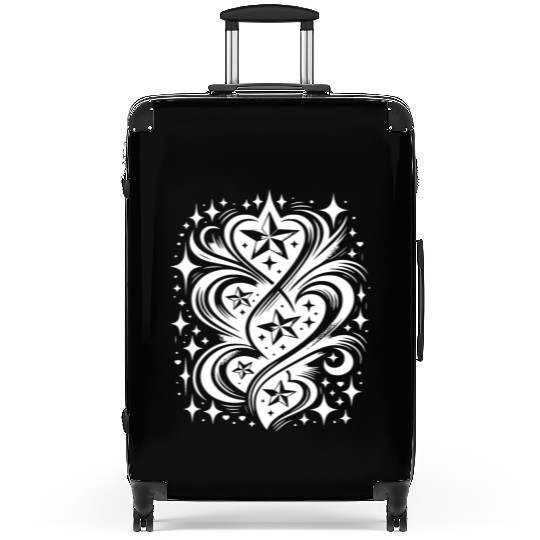 Tattoo Composition Of Stars And Hearts Suitcases