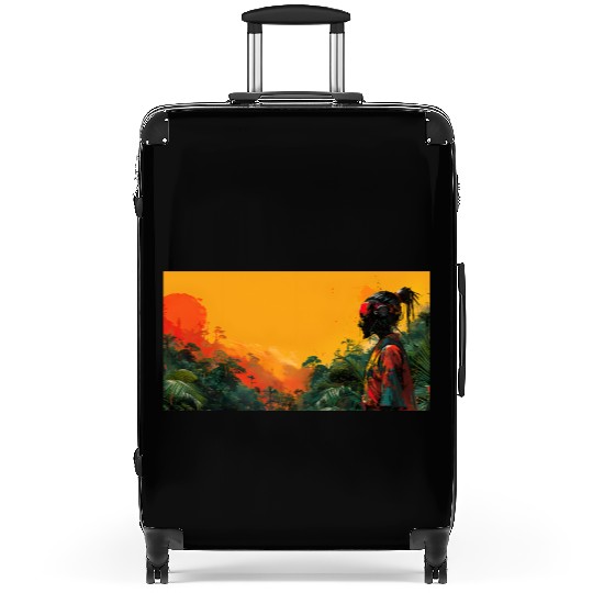Digital Warrior: Tropical Twilight Suitcases