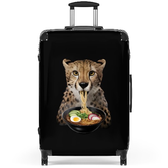 Cheetah Eating Ramen Realistic Suitcases