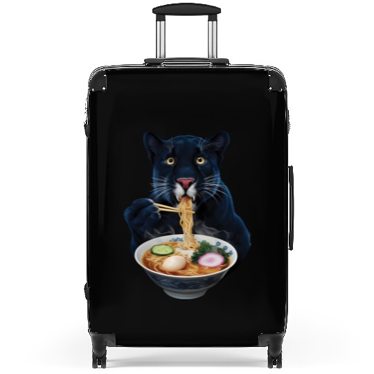 Panther Eating Ramen Realistic Suitcases