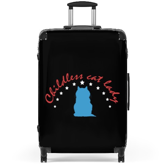 Vintage And Retro Funny Childless Cat Lady Suitcases