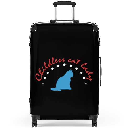 Vintage And Retro Funny Childless Cat Lady Suitcases
