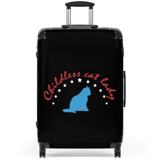 Vintage And Retro Funny Childless Cat Lady Suitcases