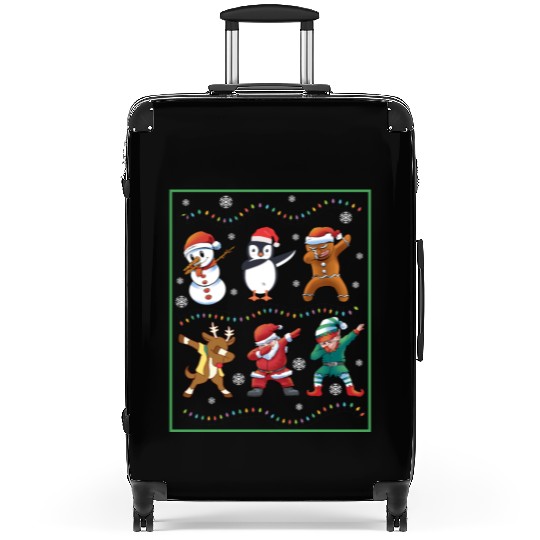 Dabbing Santa Elf Friends Christmas Boys Girls Men Suitcases